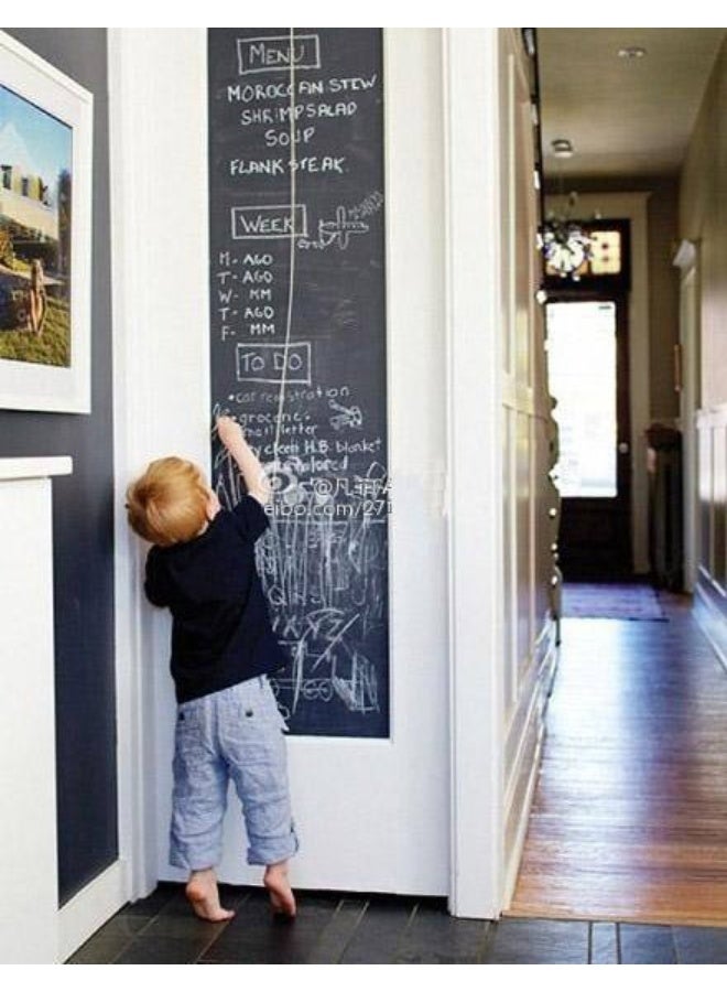 Self-Adhesive Black Chalkboard Wall Sticker Roll, Removable & Reusable Blackboard Decal for Home, Office, Kitchen, & School - Image 2